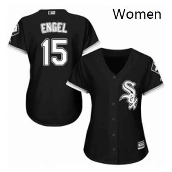 Womens Majestic Chicago White Sox 15 Adam Engel Replica Black Alternate Home Cool Base MLB Jersey